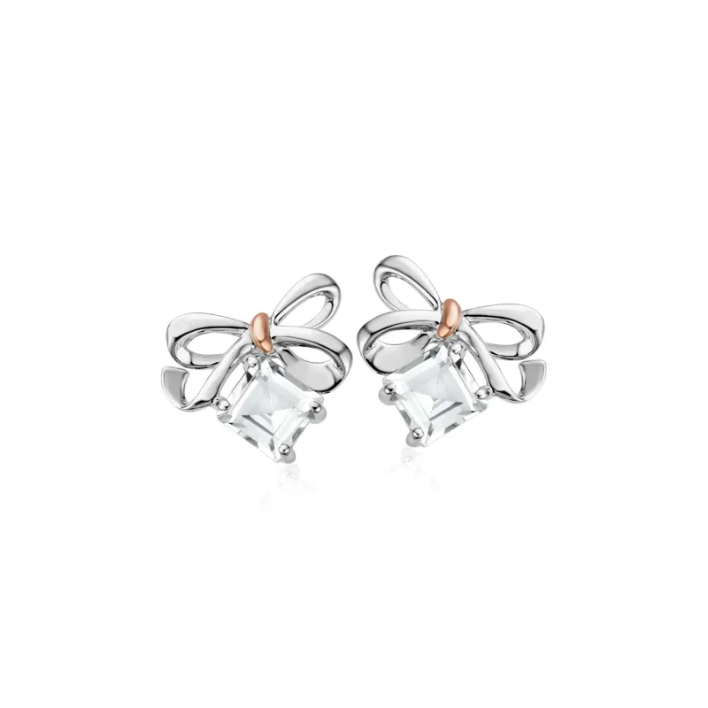 Clogau Sterling Silver Christmas Bow Earrings sold by Jura Watches