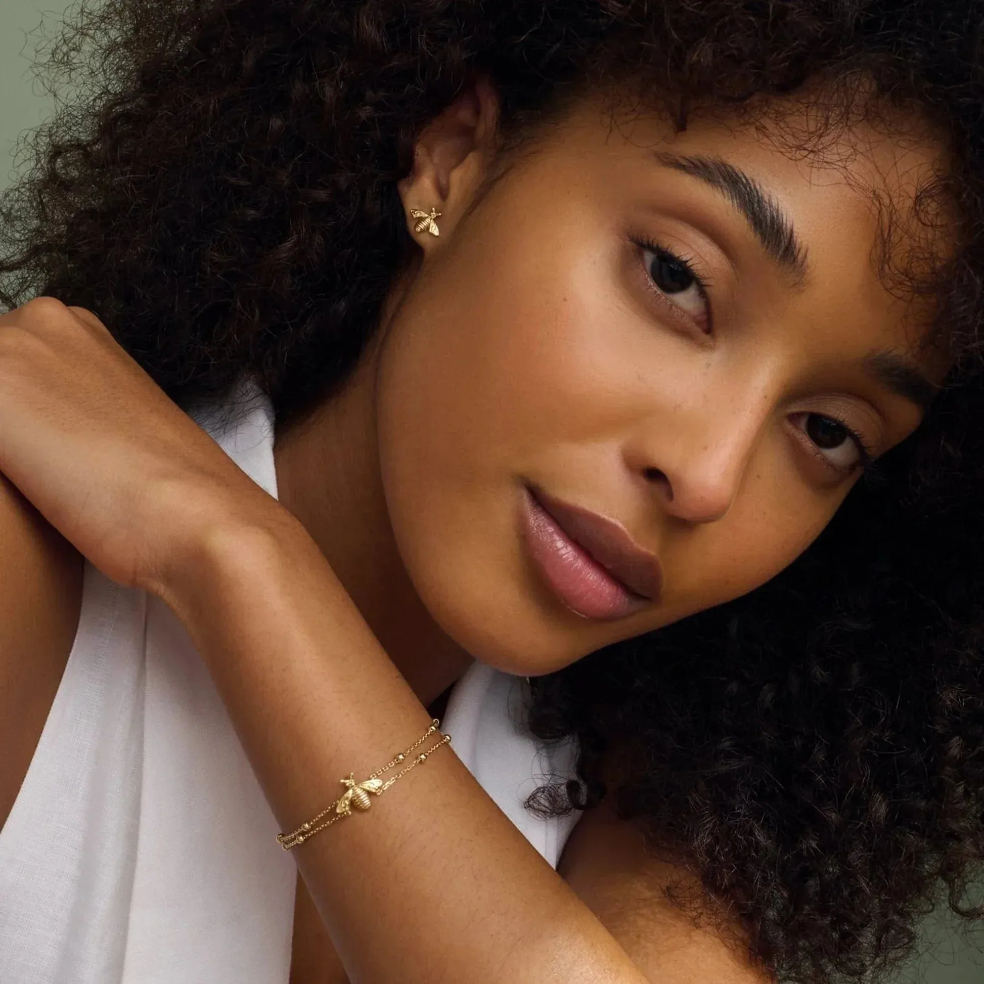 Clogau Nature's Wonder 9ct Solid Gold Honey Bee Double-Chain Bracelet sold by Jura Watches product image thumbnail 2