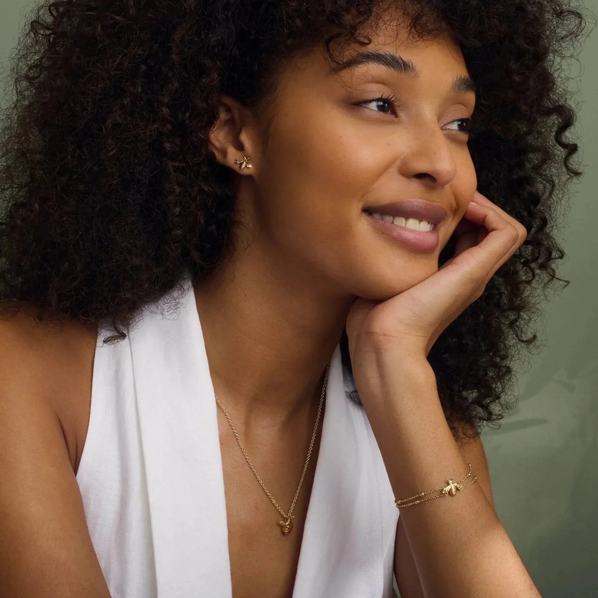 Clogau Nature's Wonder 9ct Solid Gold Honey Bee Double-Chain Bracelet sold by Jura Watches product image thumbnail 3