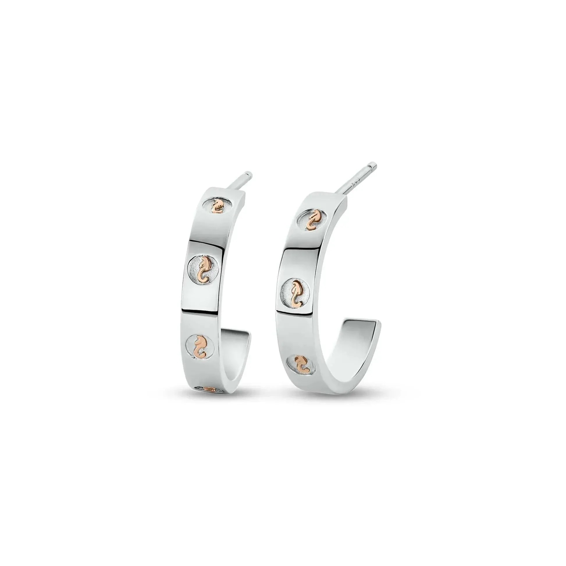 Clogau Insignia Sterling Silver Slim Half-Hoop Earrings sold by Jura Watches