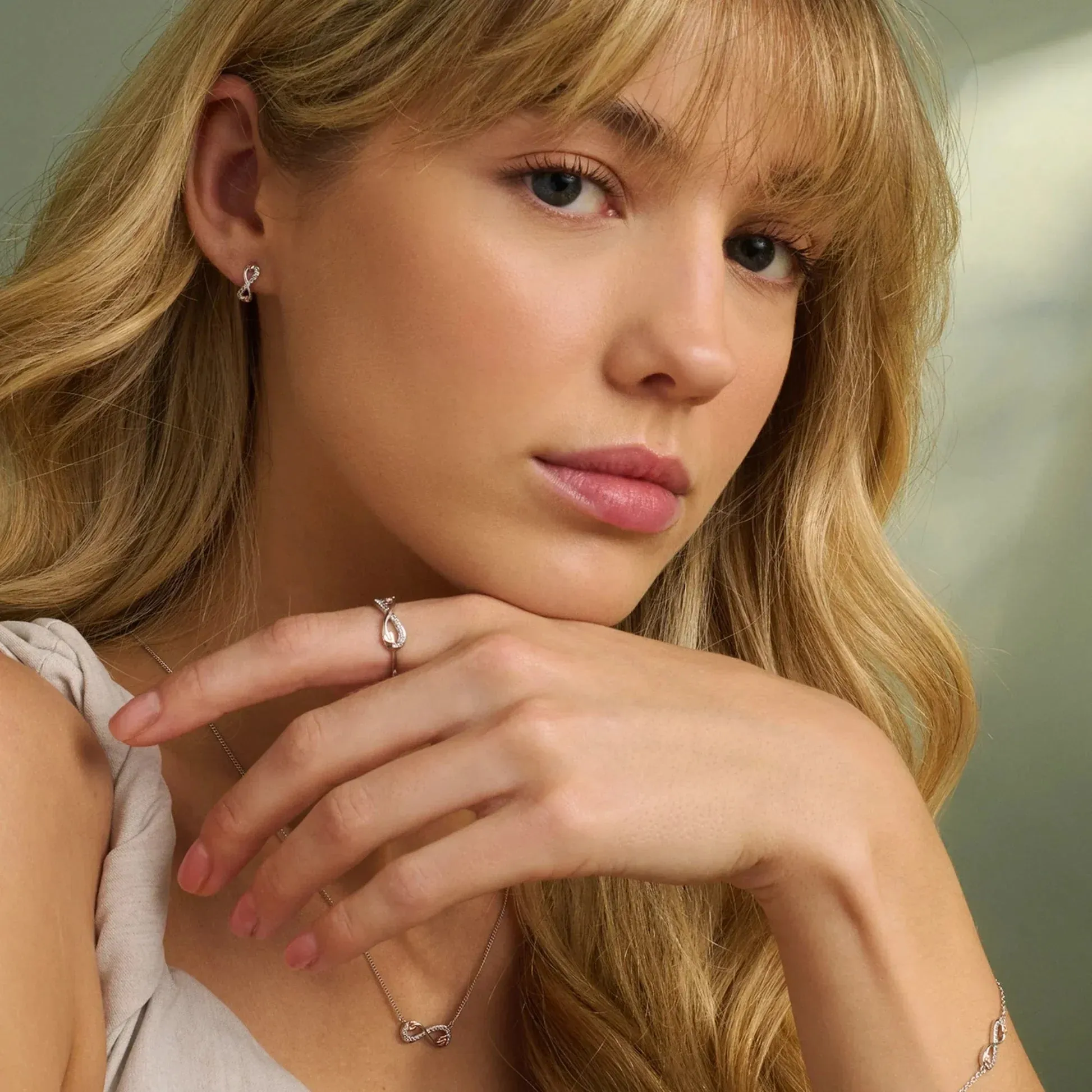 Clogau Tree of Life Sterling Silver Infinity Stud Earrings with Topaz sold by Jura Watches product image thumbnail 2