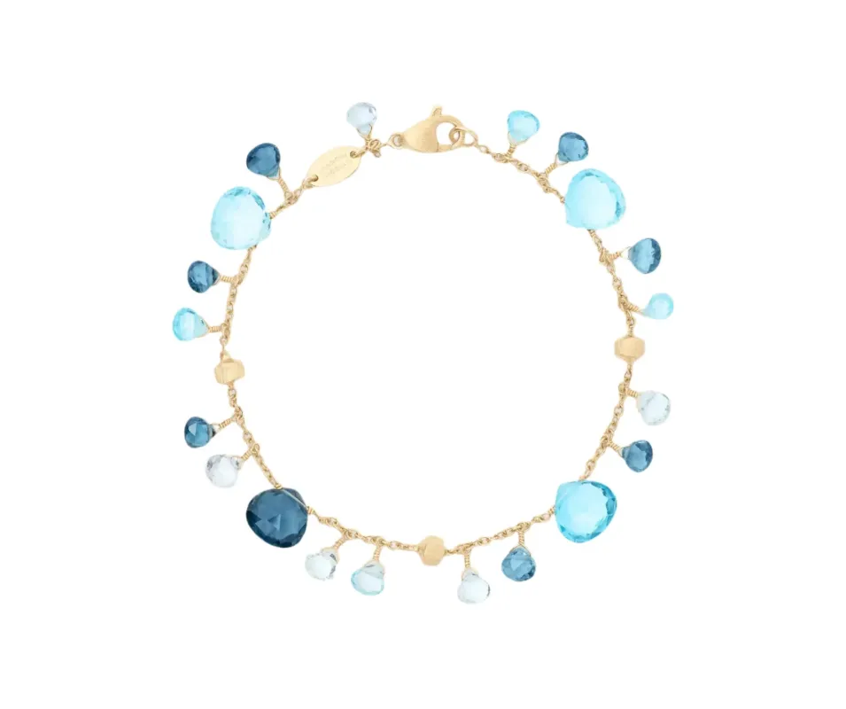 Marco Bicego Paradise Alta 18ct Yellow Gold Blue Topaz Bracelet sold by Jura Watches