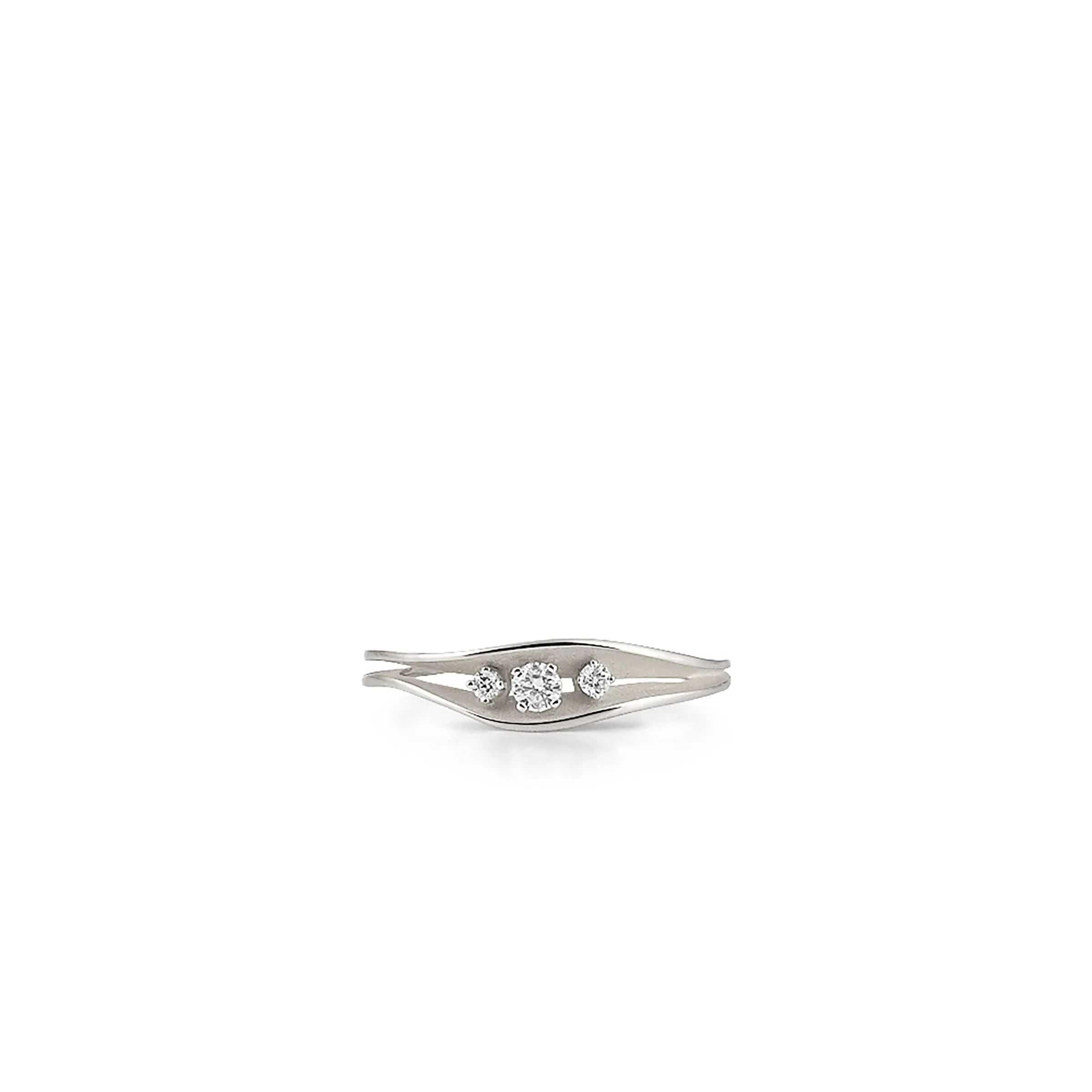 Annamaria Cammilli 18ct White Ice Gold 0.13ct Diamond Dune Series Stacking Ring sold by Jura Watches