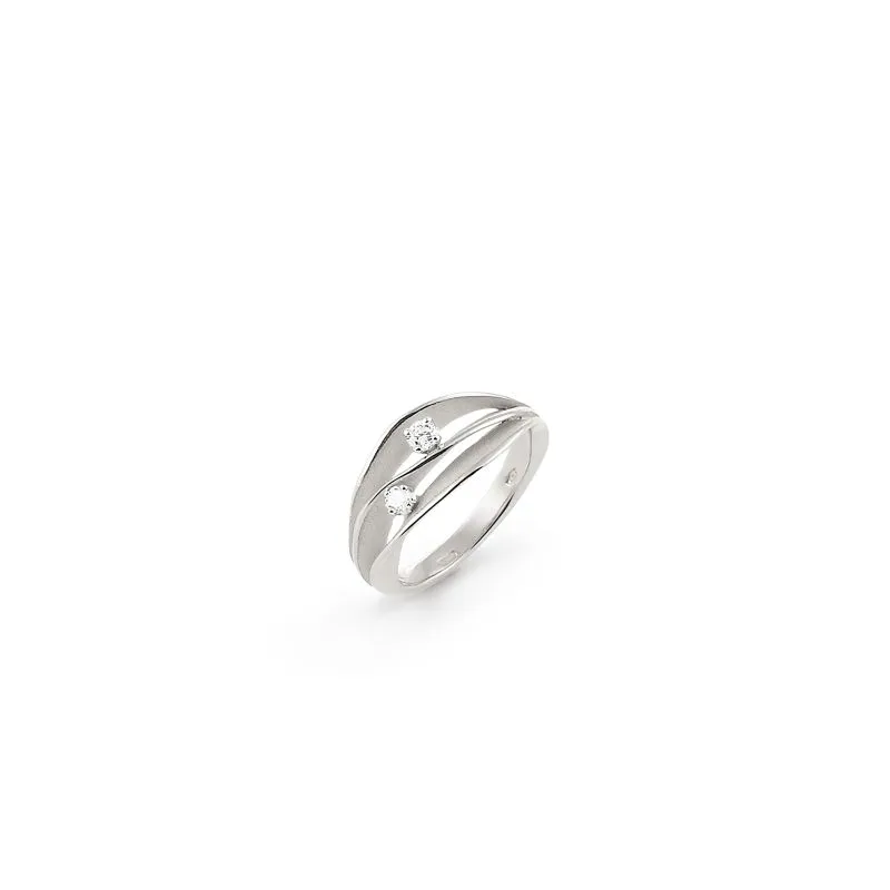 Annamaria Cammilli 18ct White Ice Gold 0.14ct Diamond Dune Series Ring made by Jura Watches