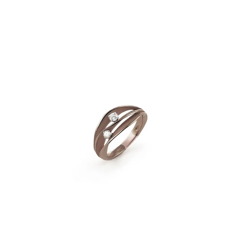 Annamaria Cammilli 18ct Brown Chocolate Gold 0.14ct Diamond Dune Series Ring sold by Jura Watches