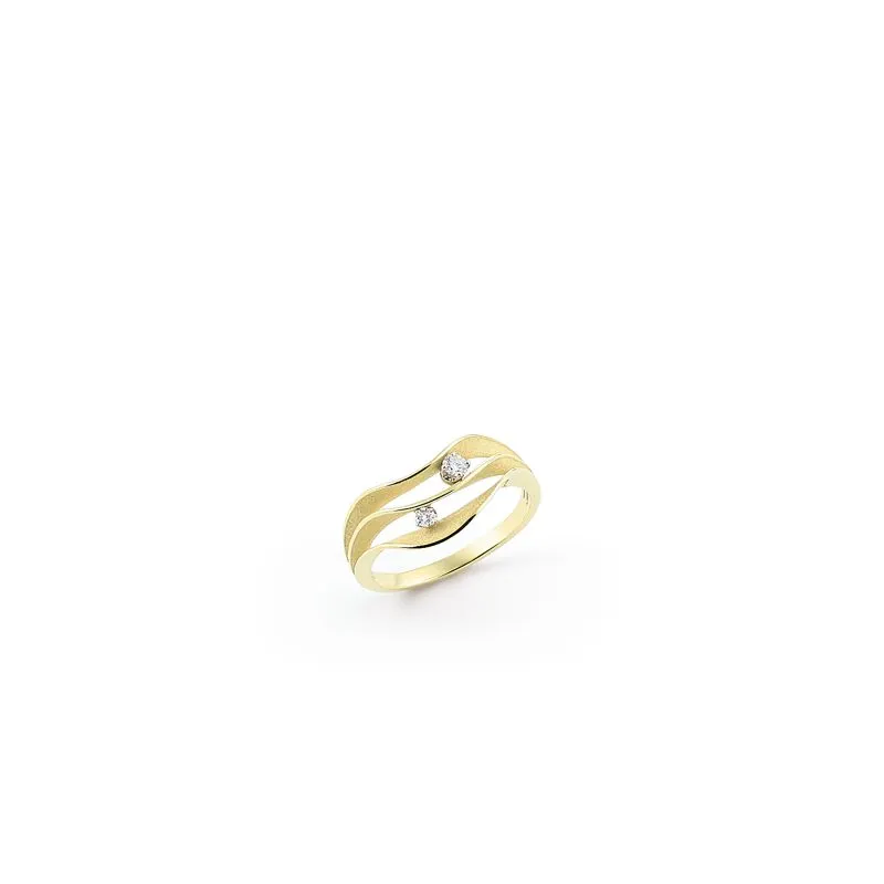 Annamaria Cammilli 18ct Lemon Bamboo & Diamond Dune Atolli Series Ring sold by Jura Watches
