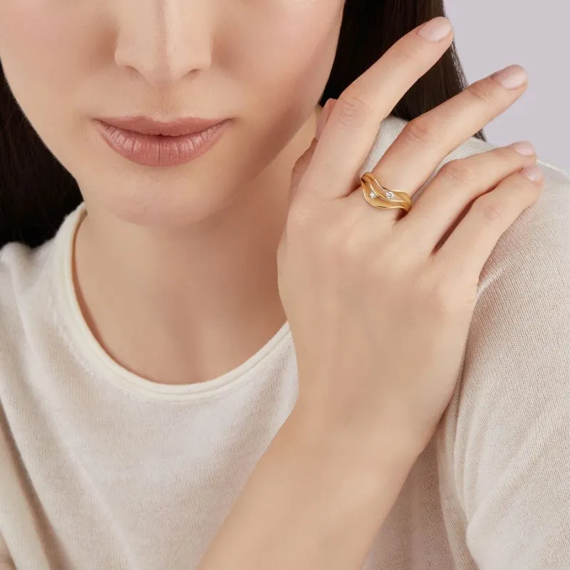 Annamaria Cammilli 18ct Lemon Bamboo & Diamond Dune Atolli Series Ring sold by Jura Watches product image thumbnail 2