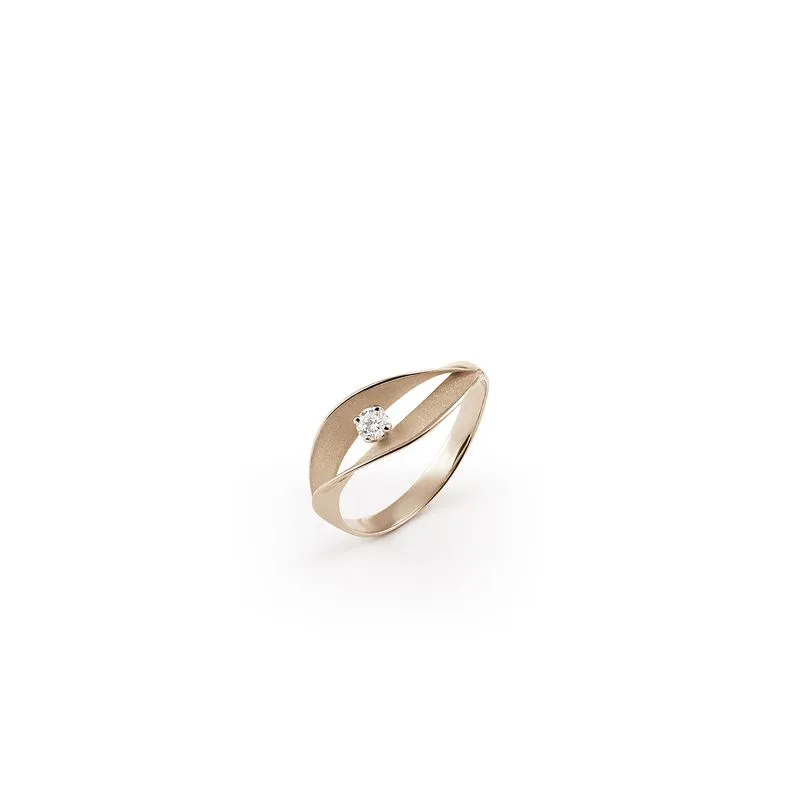 Annamaria Cammilli 18ct Natural Beige Gold 0.1ct Diamond Dune Assolo Series Ring sold by Jura Watches