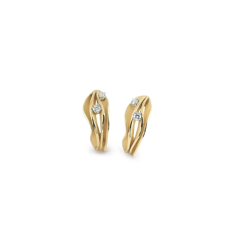 Annamaria Cammilli 18ct Yellow Sunrise Gold 0.24ct Diamond Dune Series Earrings sold by Jura Watches