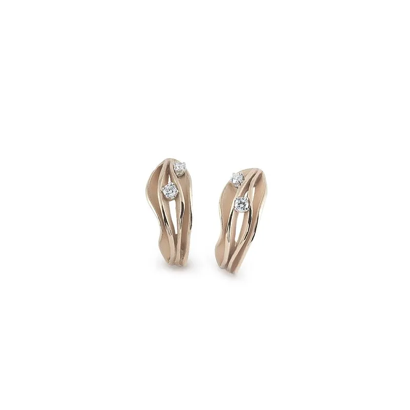 Annamaria Cammilli 18ct Natural Beige Gold 0.24ct Diamond Dune Series Earrings sold by Jura Watches