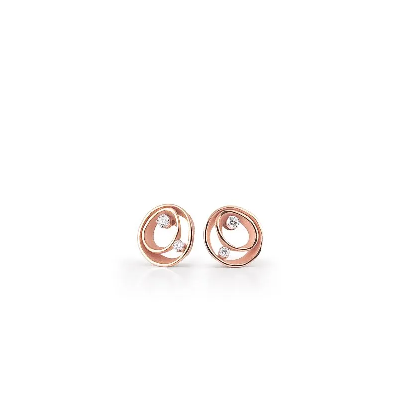 Annamaria Cammilli 18ct Pink Champagne Gold 0.18ct Diamond Dune Series Earrings sold by Jura Watches