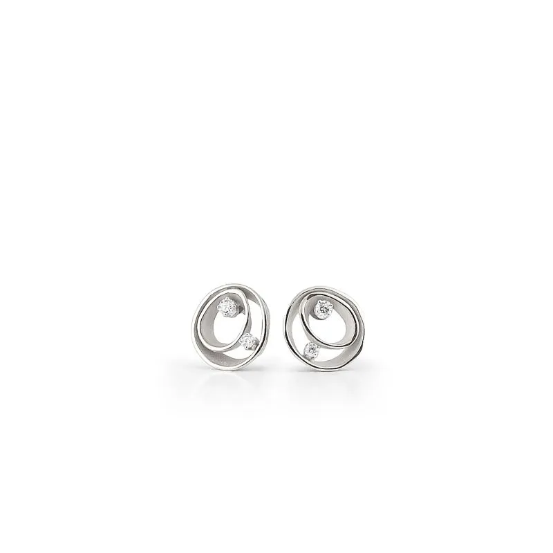 Annamaria Cammilli 18ct White Ice Gold 0.18ct Diamond Dune Series Earrings sold by Jura Watches