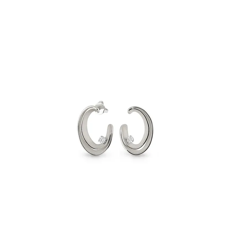 Annamaria Cammilli 18ct White Ice Gold 0.2ct Diamond Dune Series Earrings sold by Jura Watches