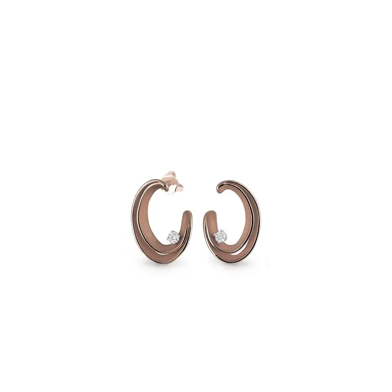 Annamaria Cammilli 18ct Brown Chocolate Gold 0.2ct Diamond Dune Series Earrings sold by Jura Watches