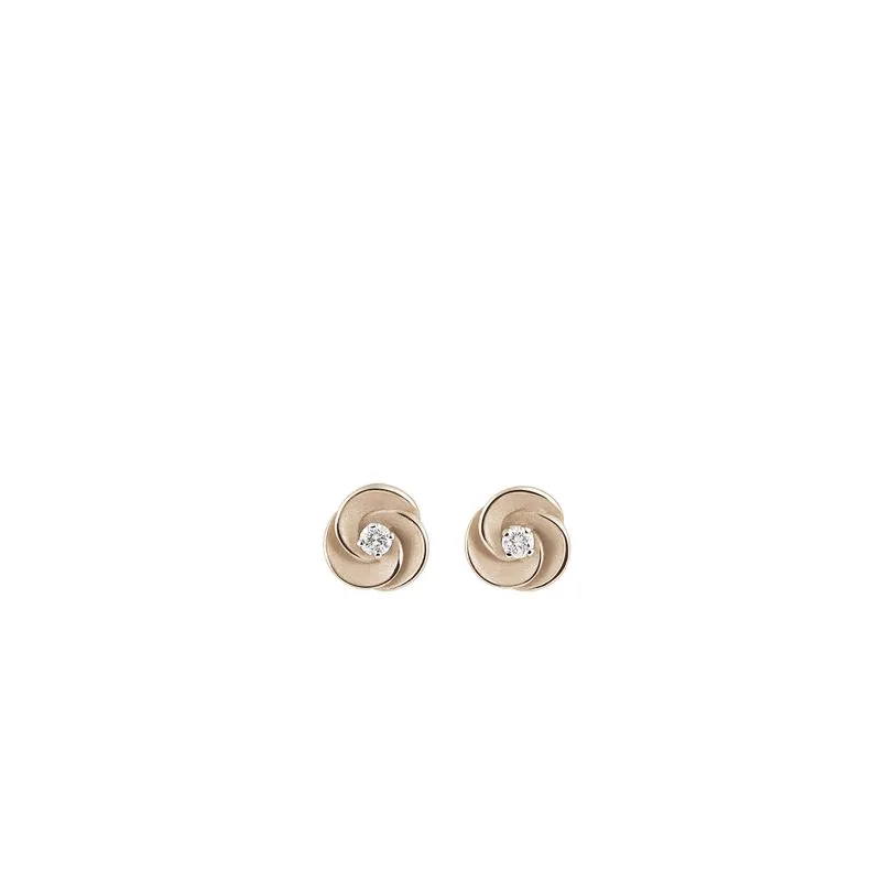 Annamaria Cammilli 18ct Natural Beige Gold 0.12ct Diamond Desert Rose Series Earrings sold by Jura Watches