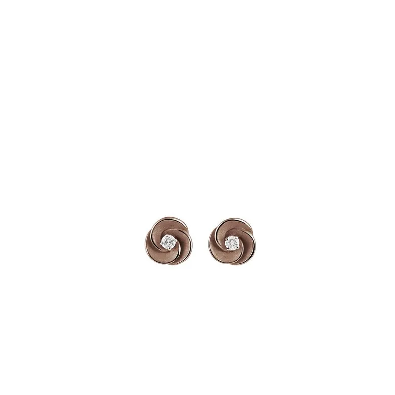 Annamaria Cammilli 18ct Brown Chocolate Gold 0.12ct Diamond Desert Rose Series Earrings sold by Jura Watches