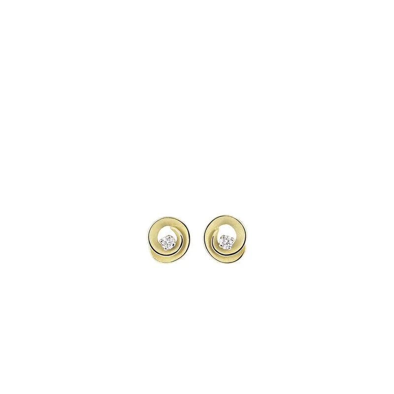 Annamaria Cammilli 18ct Lemon Bamboo Gold 0.16ct Diamond Dune Assolo Series Earrings sold by Jura Watches