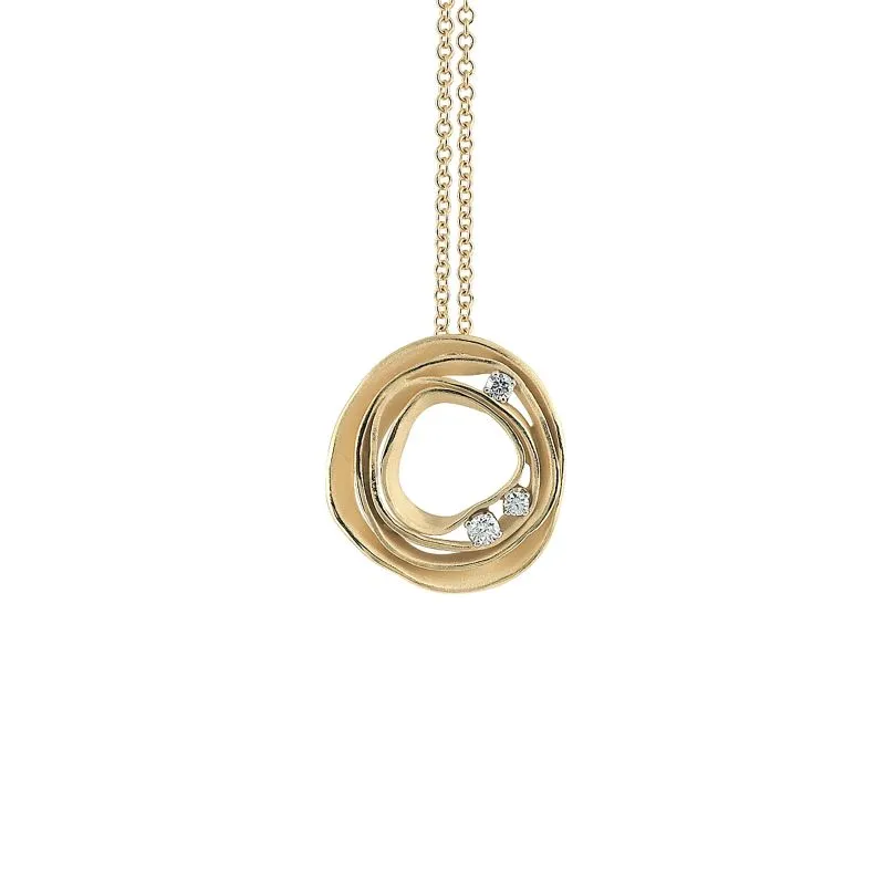 Annamaria Cammilli 18ct Yellow Sunrise Gold 0.16ct Diamond Dune Series Necklace sold by Jura Watches