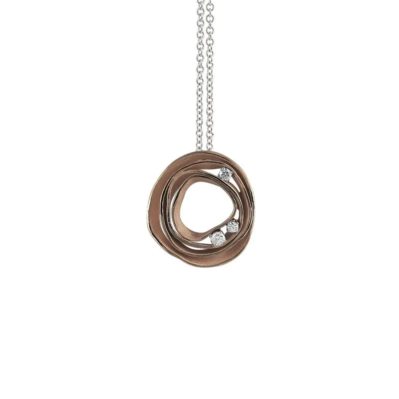 Annamaria Cammilli 18ct Brown Chocolate Gold 0.16ct Diamond Dune Series Necklace sold by Jura Watches