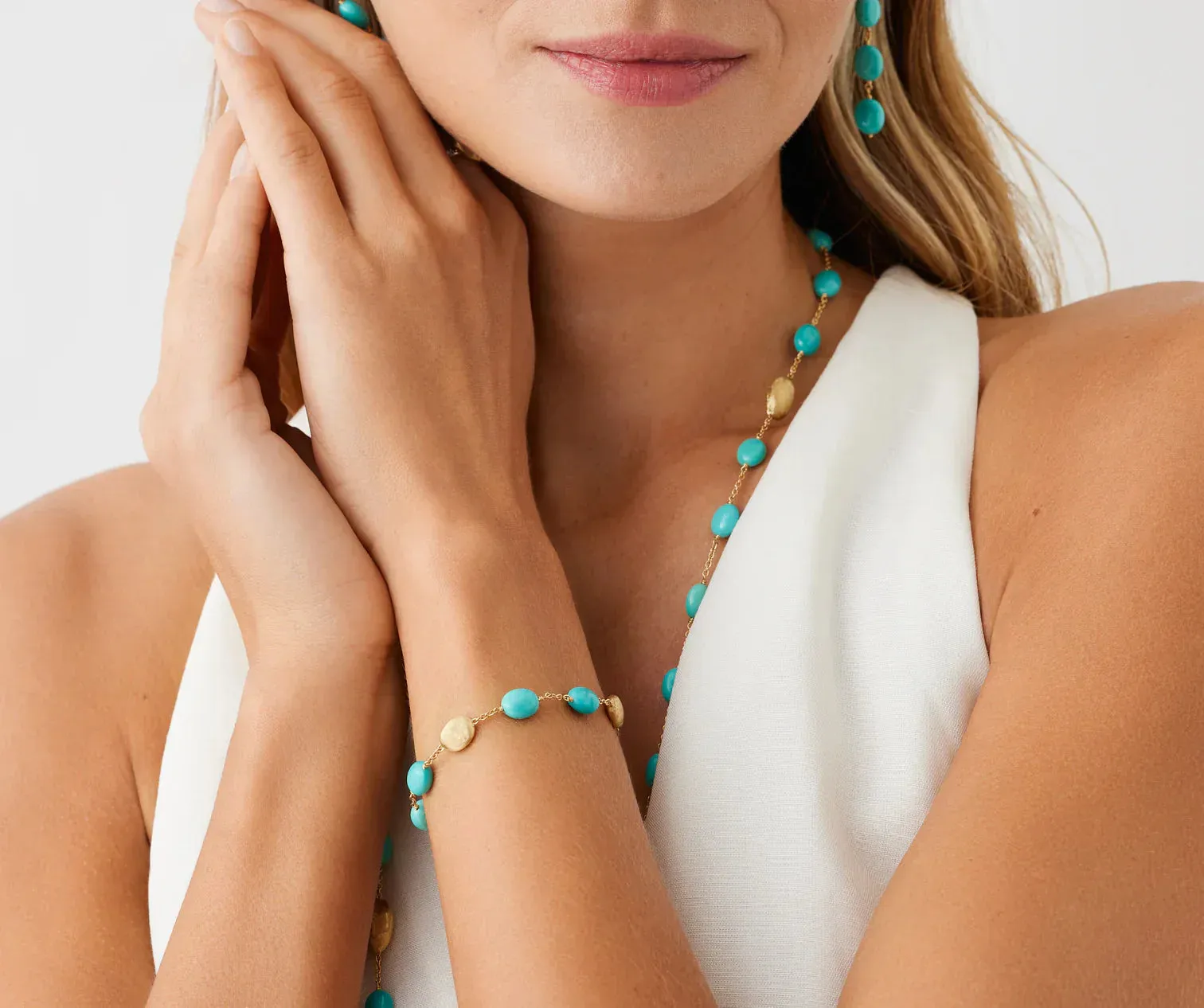 Marco Bicego Siviglia 18ct Yellow Gold & Turquoise Bracelet sold by Jura Watches product image thumbnail 3