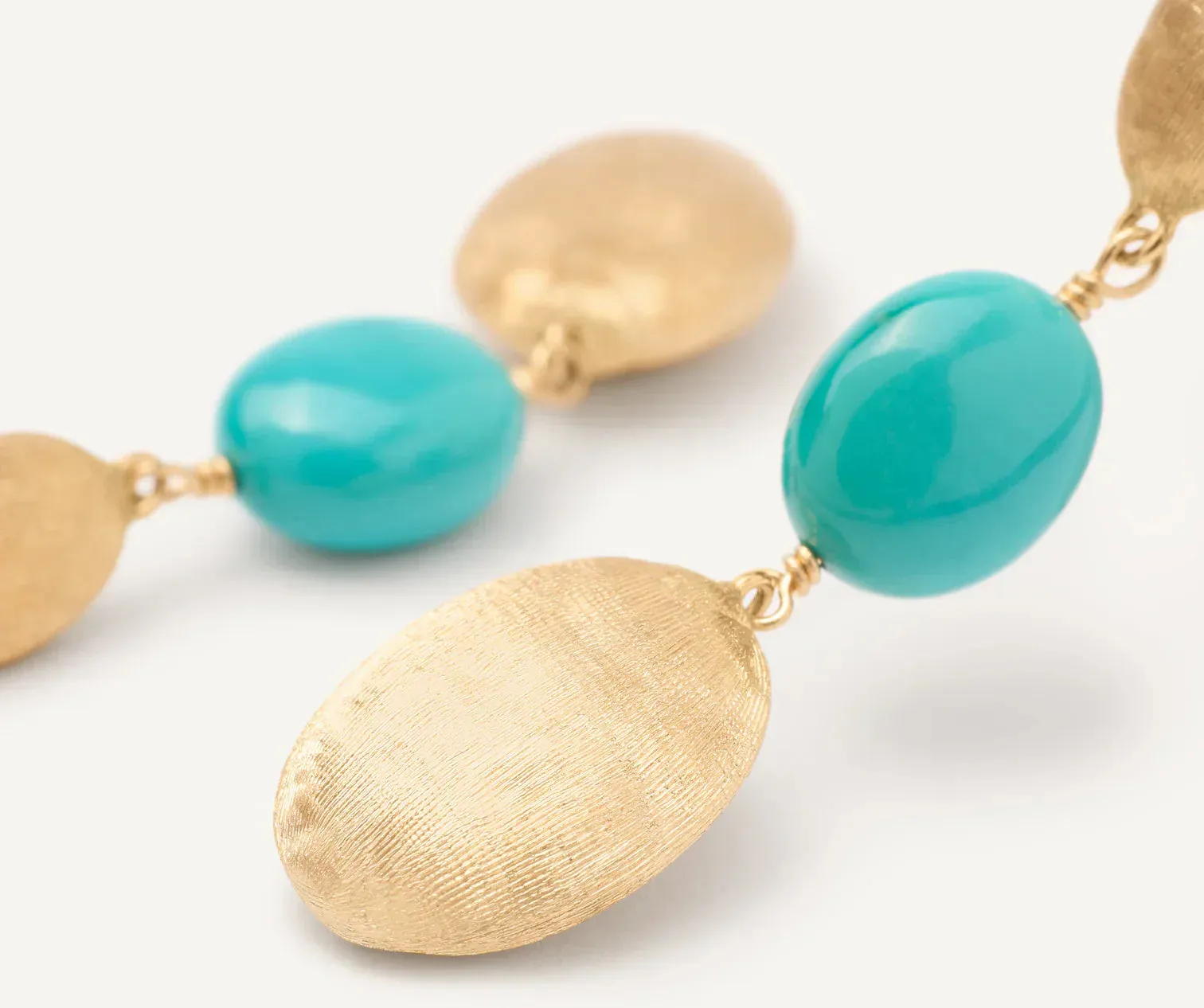 Marco Bicego Siviglia 18ct Yellow Gold & Turquoise Triple Drop Earrings sold by Jura Watches product image thumbnail 2