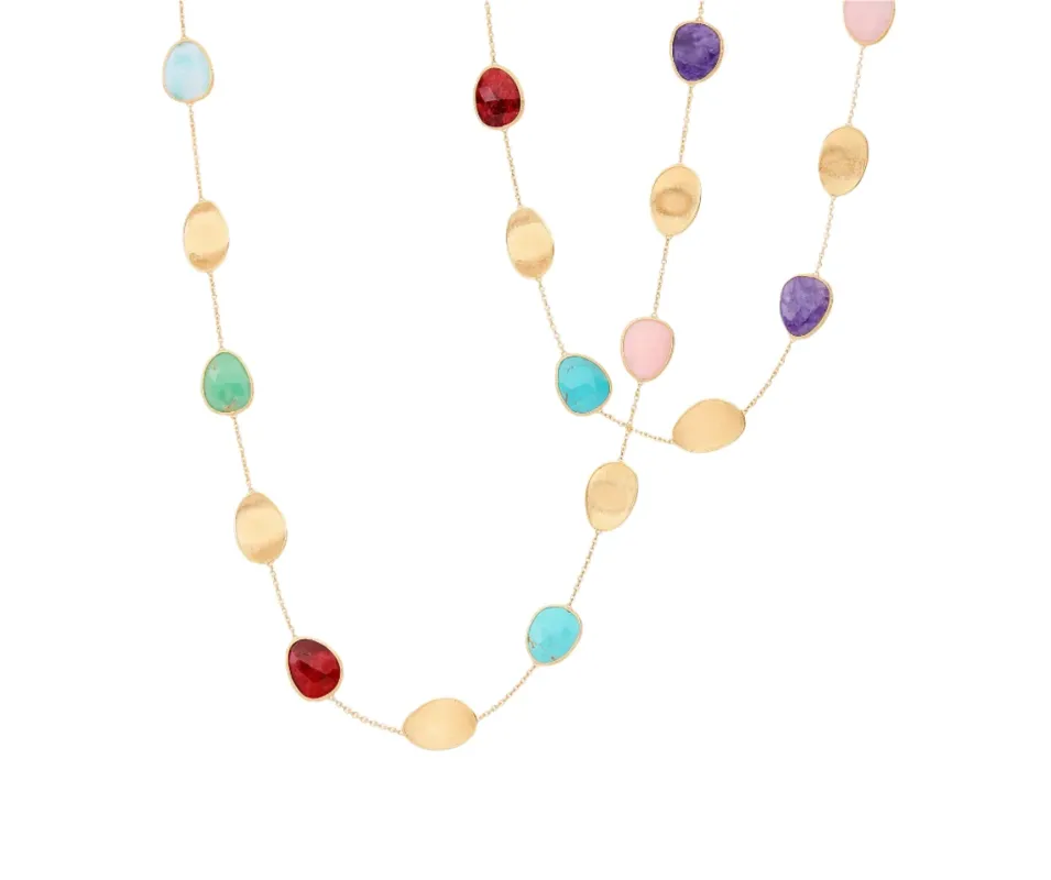 Marco Bicego Lunaria Colour 18ct Yellow Gold Mixed Gemstone Necklace sold by Jura Watches