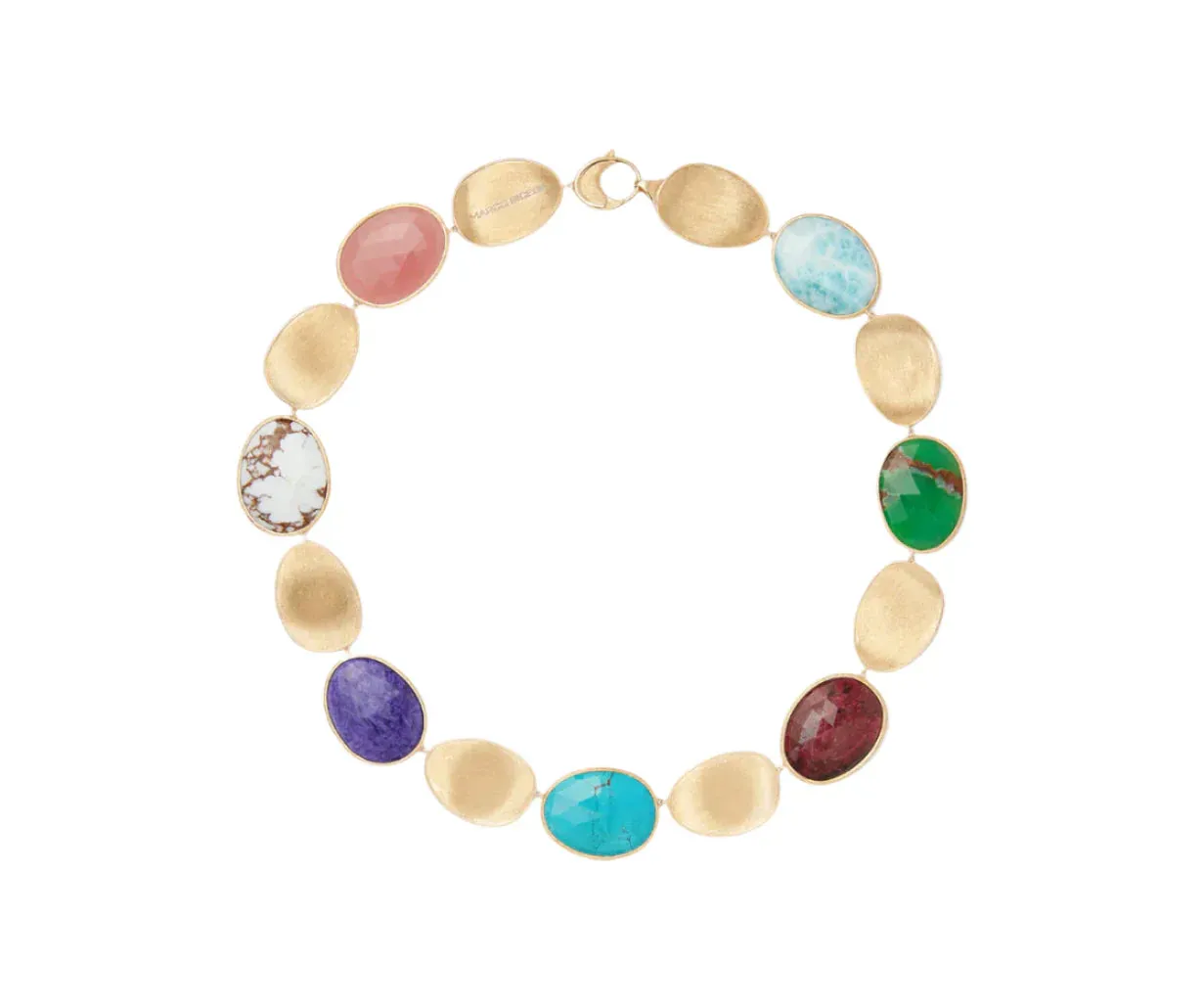 Marco Bicego Lunaria Colour 18ct Yellow Gold Mixed Gemstone Collar Necklace sold by Jura Watches