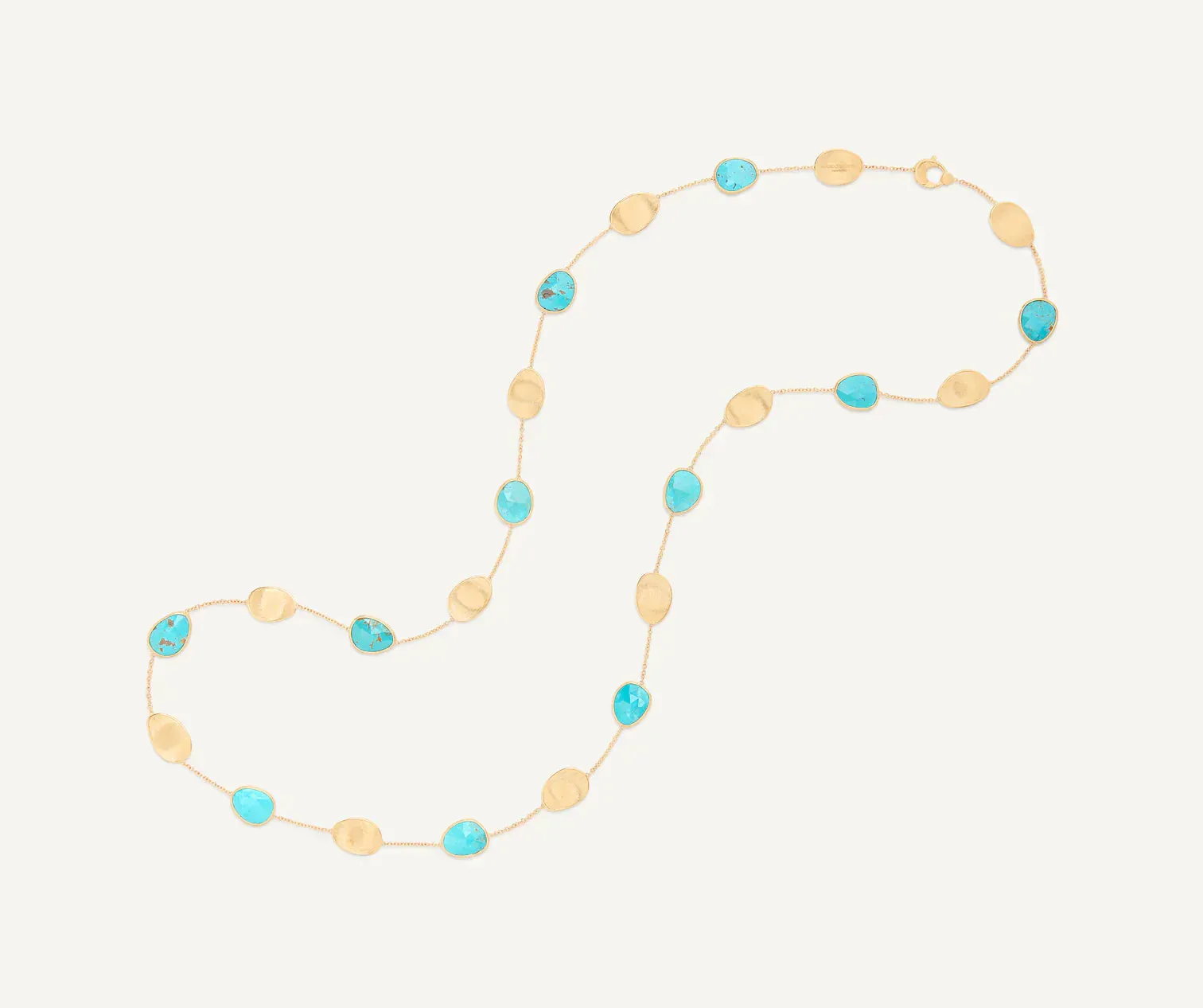 Marco Bicego Lunaria Colour 18ct Yellow Gold Diamond and Turquoise Long Necklace sold by Jura Watches product image thumbnail 2