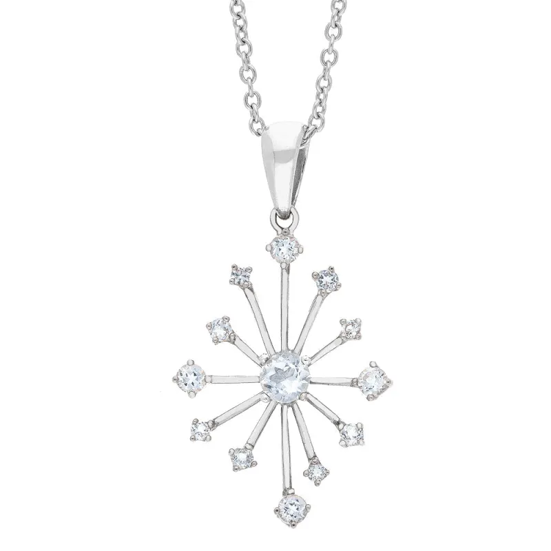 CLOGAU Sterling Silver and White Topaz Sparkle Necklace sold by Jura Watches