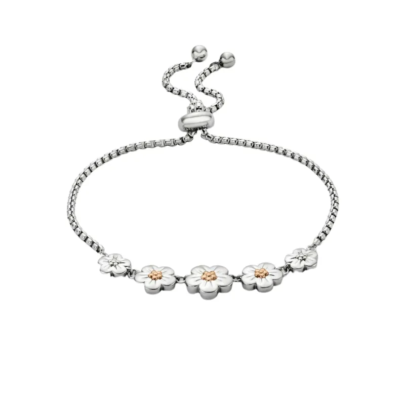 Clogau Nature's Wonder Sterling Silver Forget-Me-Not Adjustable Bracelet made by Jura Watches