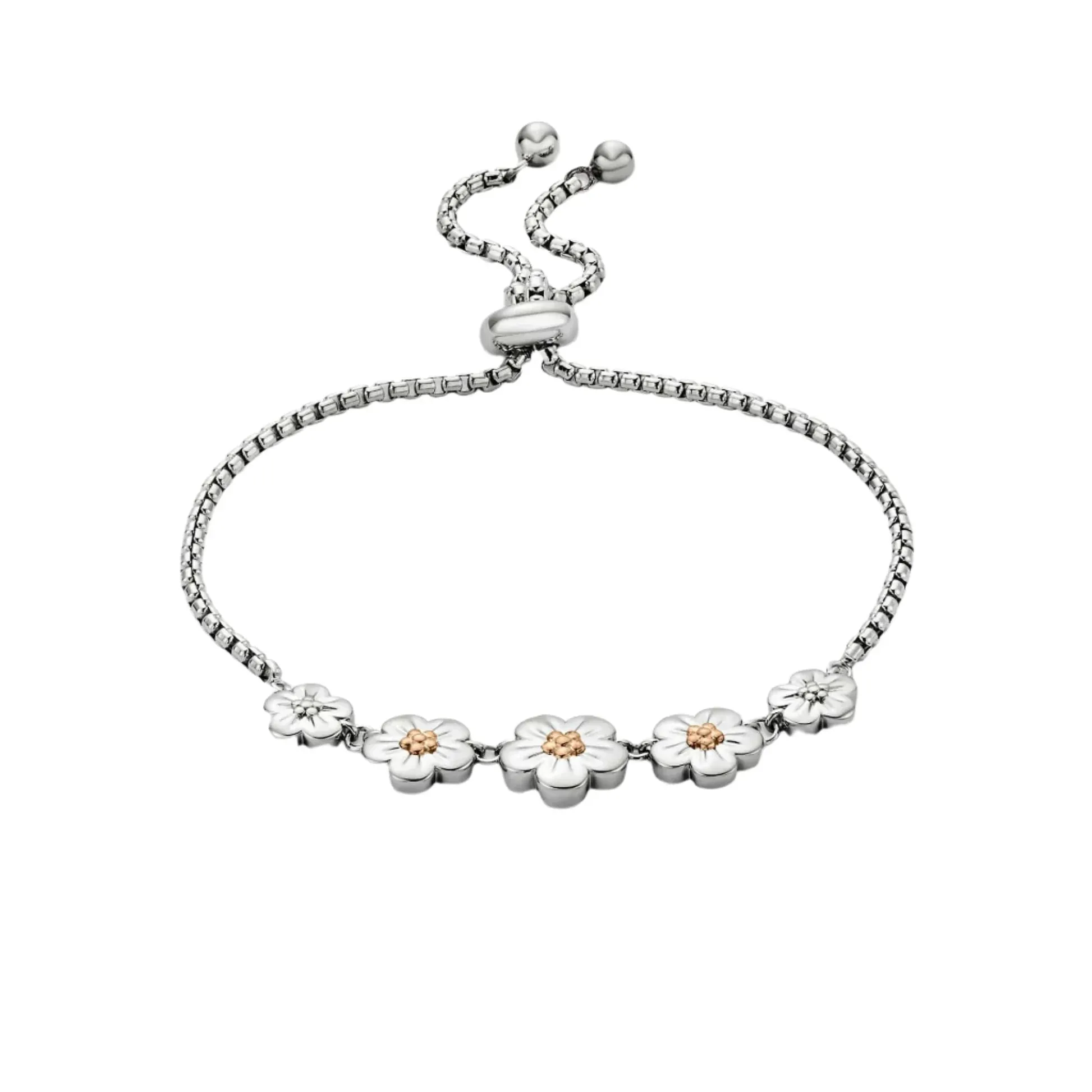 Clogau Nature's Wonder Sterling Silver Forget-Me-Not Adjustable Bracelet sold by Jura Watches