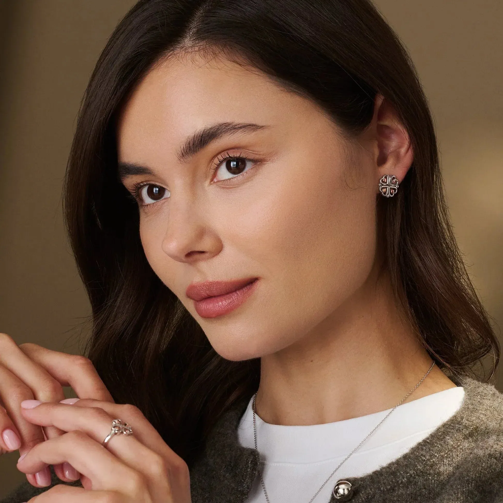 Clogau Tree of Life Sterling Silver Heart Drop-Stud Earrings sold by Jura Watches product image thumbnail 3