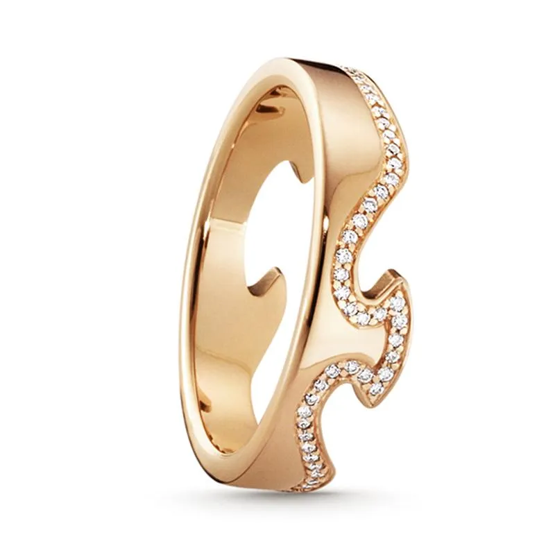 Georg Jensen Fusion 18ct Rose Gold Diamond End Ring sold by Jura Watches
