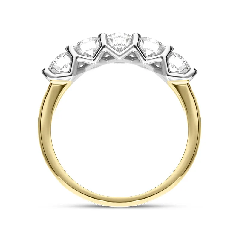 18ct Yellow Gold Diamond Five Stone Half Eternity Ring sold by Jura Watches product image thumbnail 3