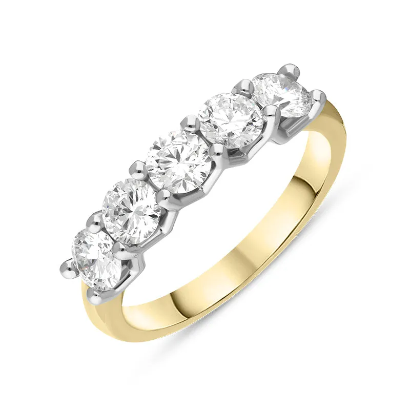 18ct Yellow Gold Diamond Five Stone Half Eternity Ring sold by Jura Watches