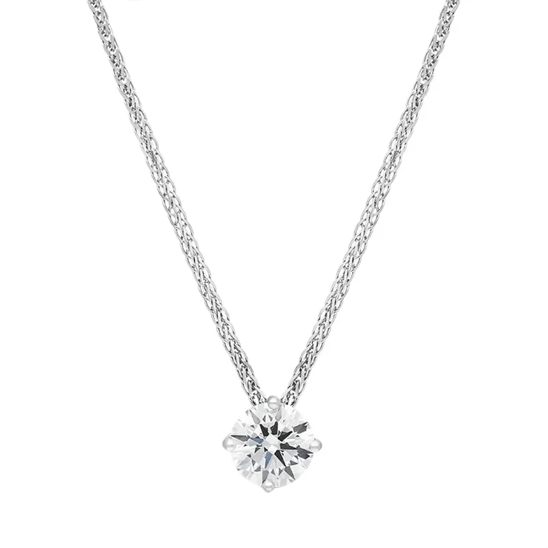 18ct White Gold 0.70ct Diamond Round Brilliant Cut Solitaire Slider Pendant sold by Jura Watches