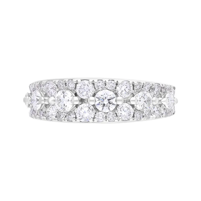 18ct White Gold 1.37ct Diamond Three Row Half Eternity Ring sold by Jura Watches product image thumbnail 3