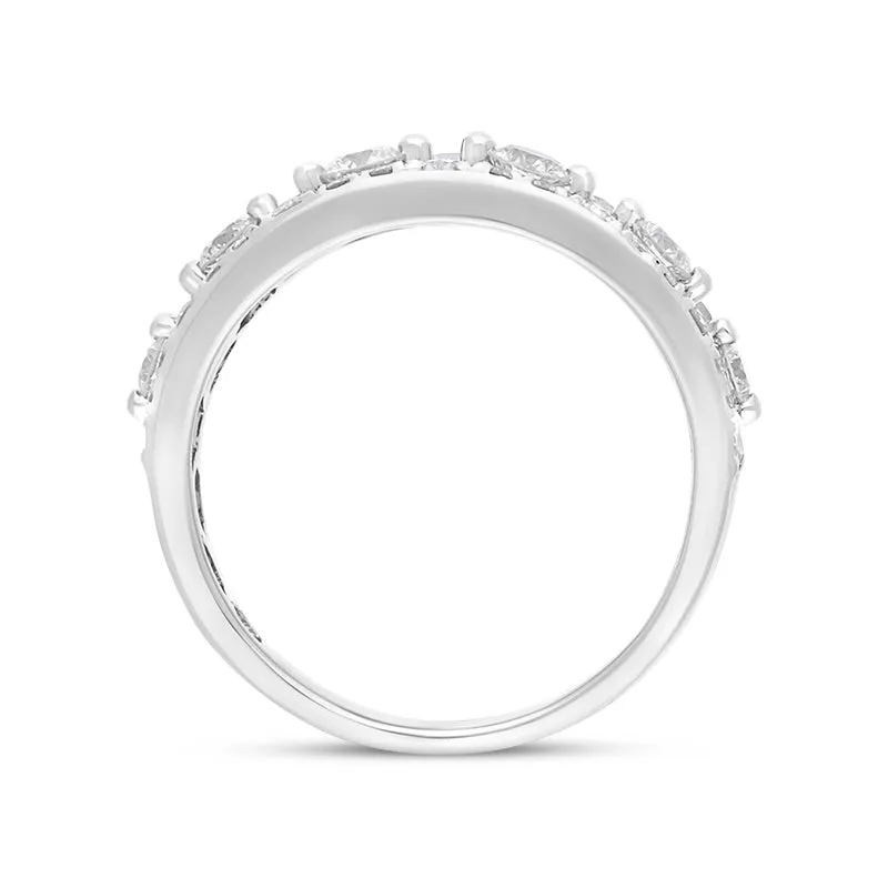 18ct White Gold 1.37ct Diamond Three Row Half Eternity Ring sold by Jura Watches product image thumbnail 2