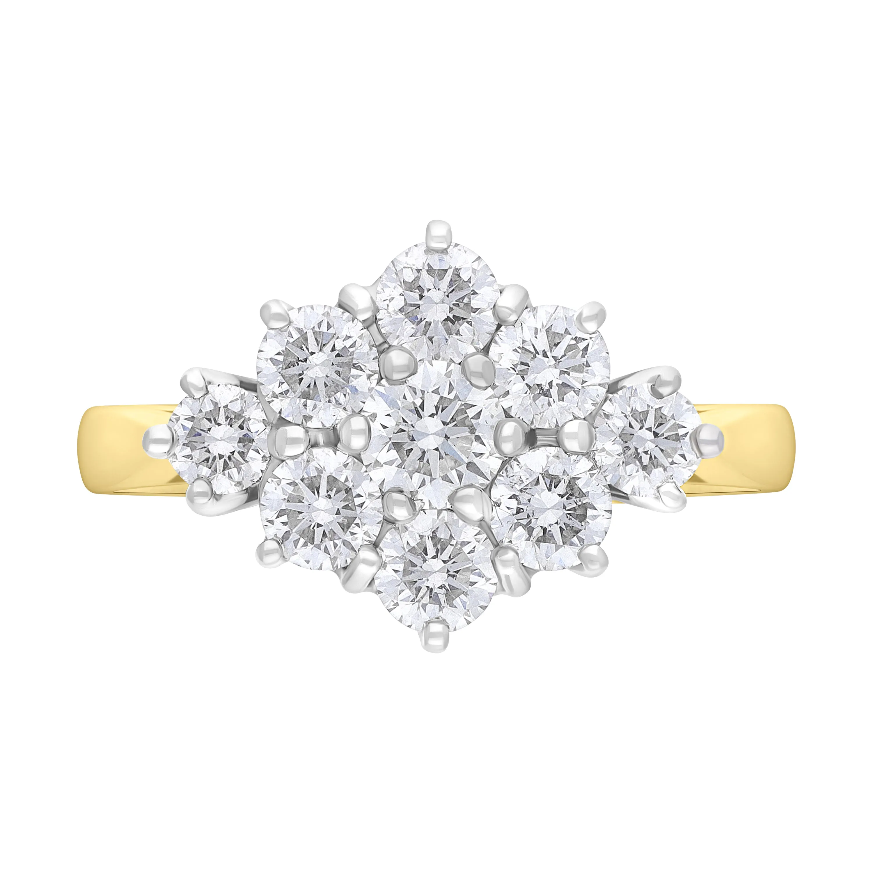 18ct Yellow Gold 1.27ct Diamond Cluster Ring sold by Jura Watches product image thumbnail 2