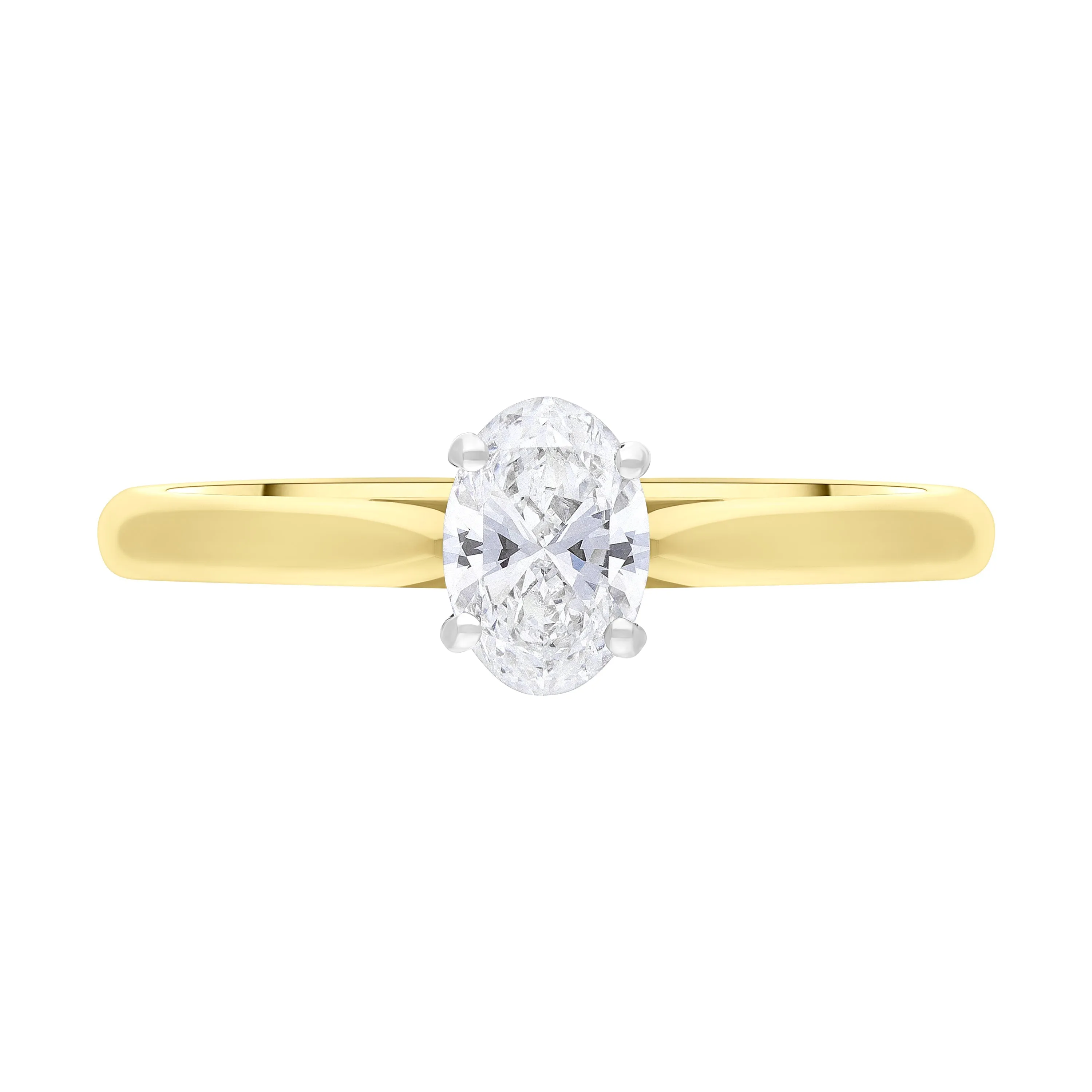 18ct Yellow and White Gold .50 Diamond Solitaire Oval Ring Size M GIA FVS1 sold by Jura Watches product image thumbnail 2