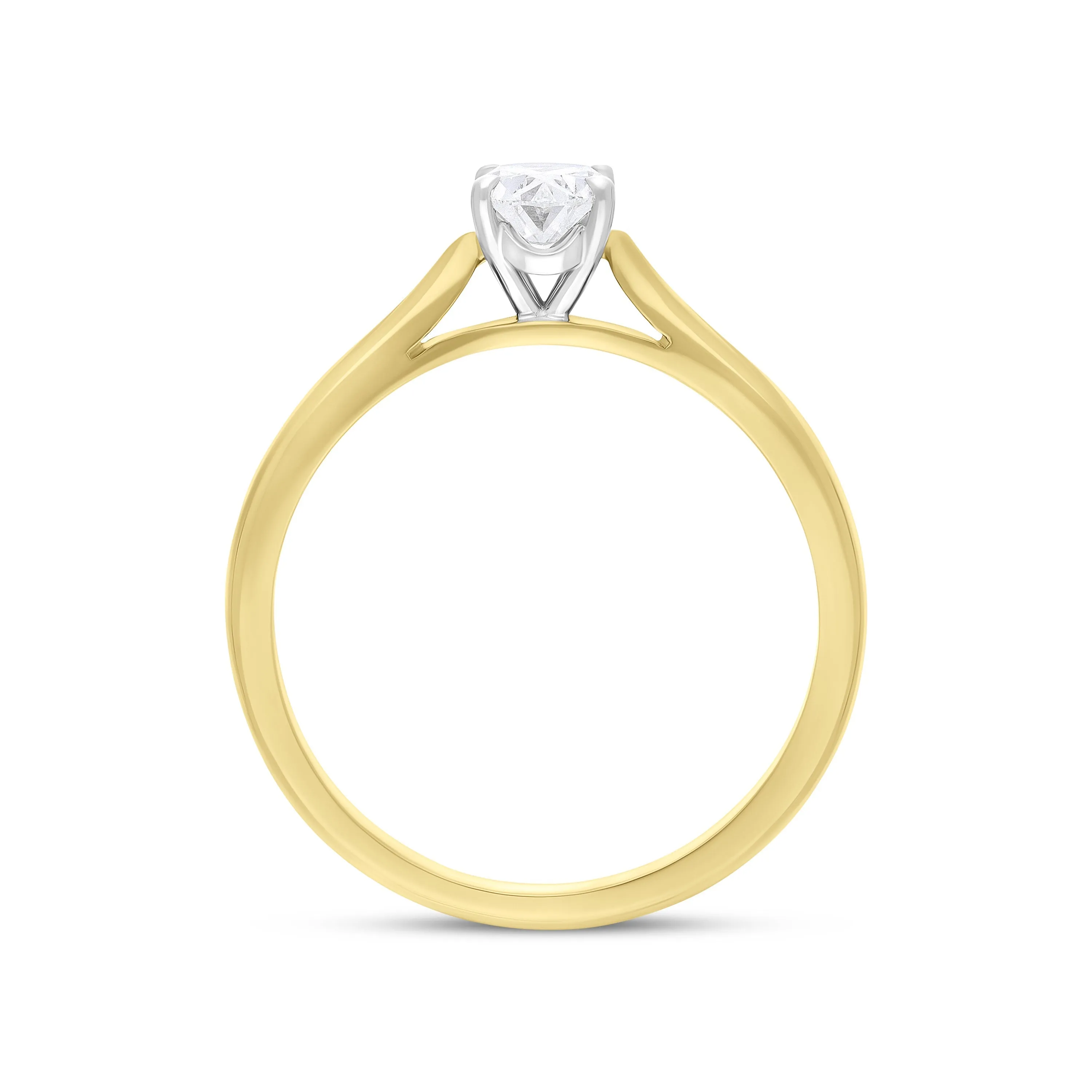 18ct Yellow and White Gold .50 Diamond Solitaire Oval Ring Size M GIA FVS1 sold by Jura Watches product image thumbnail 3
