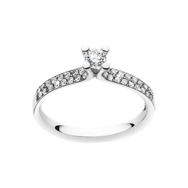 Georg Jensen Magic 18ct White Gold Diamond Pave Set Solitaire Ring sold by Jura Watches product image thumbnail 2