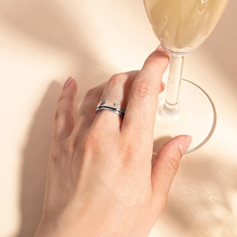 18ct White Gold Whitby Jet Diamond Tiara Band Ring sold by Jura Watches product image thumbnail 2