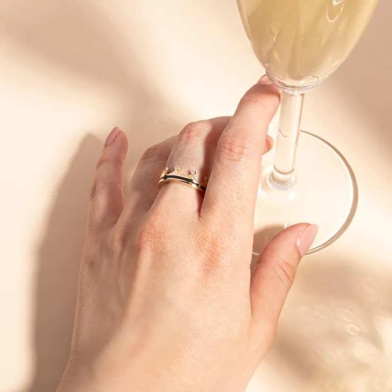 18ct Yellow Gold Whitby Jet Diamond Tiara Band Ring sold by Jura Watches product image thumbnail 2