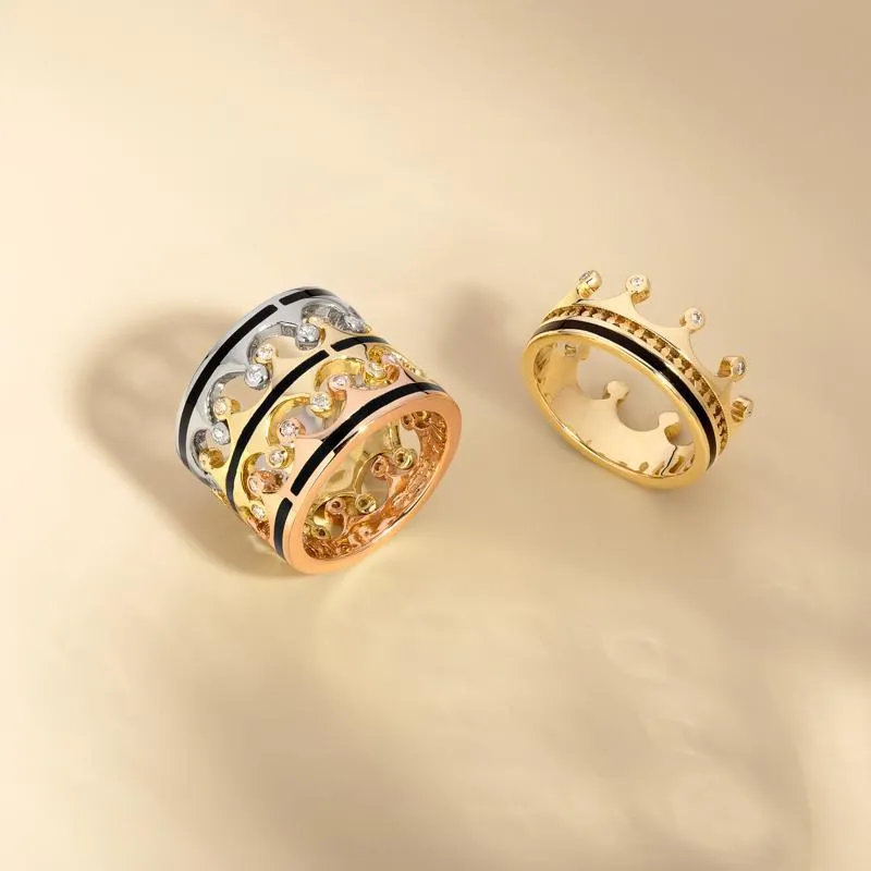 18ct Rose Gold Whitby Jet Diamond Tiara Double Band Ring sold by Jura Watches product image thumbnail 3