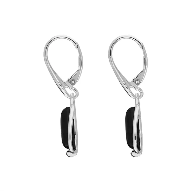 Sterling Silver Whitby Jet Open Side Pear Drop Earrings sold by Jura Watches product image thumbnail 2