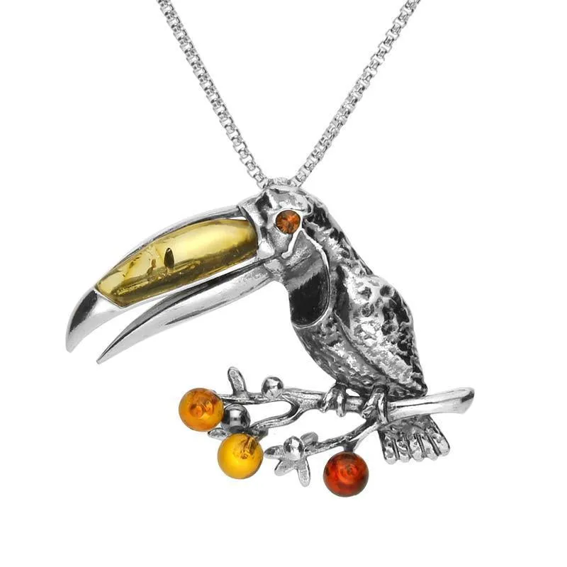 Sterling Silver Amber Toucan Necklace sold by Jura Watches