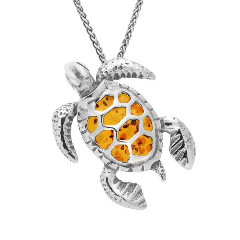 Sterling Silver Amber Tortoise Necklace sold by Jura Watches