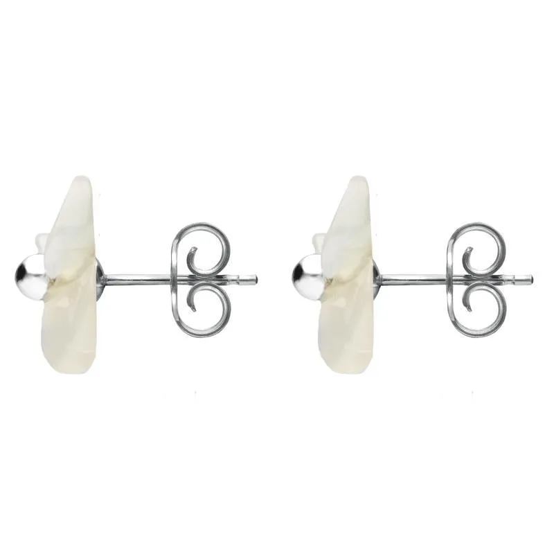 Sterling Silver White Mother of Pearl Tuberose 8mm Clover Stud Earrings sold by Jura Watches product image thumbnail 2