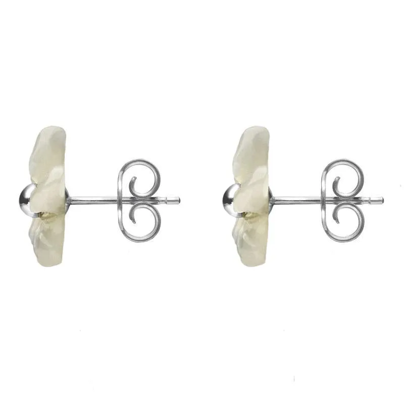 Sterling Silver White Mother of Pearl Tuberose 8mm Pansy Stud Earrings sold by Jura Watches product image thumbnail 2